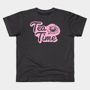 Black and Pink Teatime For Shirts, Bags, Stickers, Hats Kids T-Shirt